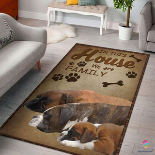 Bull Dog In This House We Are Family Dog Lover Rug CH Gifts For Dog Lovers