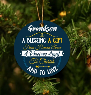 Gift For Grandma Grandma & Grandson Christmas Ornament LH