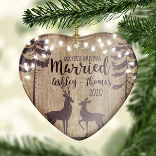 Personalized Our First Christmas Married Ornament LH