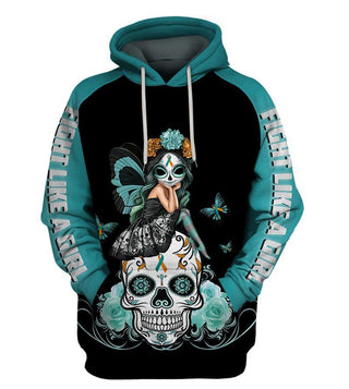 Skull Gift Teal and Orange F L A G Skull Apparels