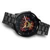 3D Skull Watch - Stainless steel back with leather/ stainless steel band 001 - designfullprint