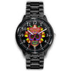 3D Skull Watch - Stainless steel back with leather/ stainless steel band 002 - designfullprint