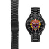 3D Skull Watch - Stainless steel back with leather/ stainless steel band 002 - designfullprint