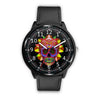 3D Skull Watch - Stainless steel back with leather/ stainless steel band 002 - designfullprint