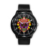 3D Skull Watch - Stainless steel back with leather/ stainless steel band 002 - designfullprint