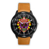 3D Skull Watch - Stainless steel back with leather/ stainless steel band 002 - designfullprint