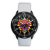 3D Skull Watch - Stainless steel back with leather/ stainless steel band 002 - designfullprint