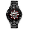 3D Skull Watch - Stainless steel back with leather/ stainless steel band 003 - designfullprint