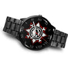 3D Skull Watch - Stainless steel back with leather/ stainless steel band 003 - designfullprint