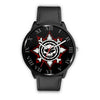 3D Skull Watch - Stainless steel back with leather/ stainless steel band 003 - designfullprint