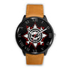3D Skull Watch - Stainless steel back with leather/ stainless steel band 003 - designfullprint