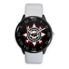 3D Skull Watch - Stainless steel back with leather/ stainless steel band 003 - designfullprint