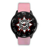 3D Skull Watch - Stainless steel back with leather/ stainless steel band 003 - designfullprint