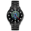 3D Skull Watch - Stainless steel back with leather/ stainless steel band 004 - designfullprint