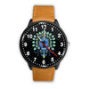 3D Skull Watch - Stainless steel back with leather/ stainless steel band 004 - designfullprint
