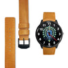 3D Skull Watch - Stainless steel back with leather/ stainless steel band 004 - designfullprint
