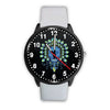 3D Skull Watch - Stainless steel back with leather/ stainless steel band 004 - designfullprint