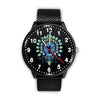 3D Skull Watch - Stainless steel back with leather/ stainless steel band 004 - designfullprint