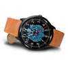 3D Skull Watch - Stainless steel back with leather/ stainless steel band 005 - designfullprint
