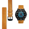 3D Skull Watch - Stainless steel back with leather/ stainless steel band 005 - designfullprint