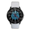 3D Skull Watch - Stainless steel back with leather/ stainless steel band 005 - designfullprint