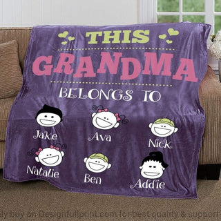 Personalized This Grandma Belong To Us Premium Blanket