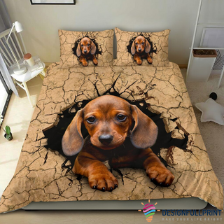 Brown Dachshund Love Dachshund Bedding Set CH Gifts For Dog Lovers