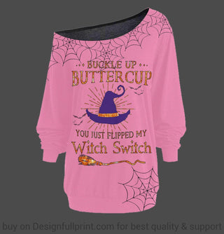 New Colors Halloween You Just Flipped My Witch Switch Off Shoulder Long Sleeves Top