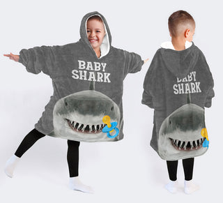 Gift For Kids Baby Shark Gift Baby Shark Wearable Blanket Kid Snug Hoodie