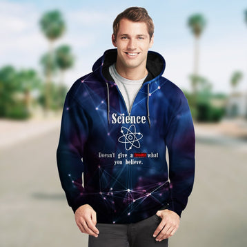3D Funny Science Unisex Zip up Hoodie 001 - designfullprint