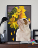 Bulldog Sunflower Canvas Art and Poster CM Gifts For Dog Lovers