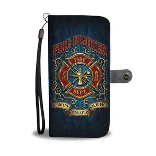 Cell Phone Wallet Case for Universal Models - Fire Rescue Firefighters