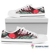 Red Japanese Kanagawa Wave Japanese Art LowTop Canvas Shoes NHD