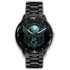 Skull Watch - Stainless steel back with leather/ stainless steel band 007 - designfullprint