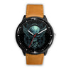 Skull Watch - Stainless steel back with leather/ stainless steel band 007 - designfullprint