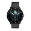 Skull Watch - Stainless steel back with leather/ stainless steel band 007 - designfullprint