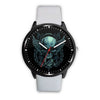Skull Watch - Stainless steel back with leather/ stainless steel band 007 - designfullprint