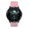 Skull Watch - Stainless steel back with leather/ stainless steel band 007 - designfullprint