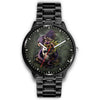Skull Watch - Stainless steel back with leather/ stainless steel band 008 - designfullprint
