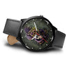 Skull Watch - Stainless steel back with leather/ stainless steel band 008 - designfullprint