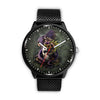 Skull Watch - Stainless steel back with leather/ stainless steel band 008 - designfullprint