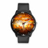 Awesome 3D Sunrise Horse Watch - Stainless Steel Back With Leather/ Stainless Steel Band 001 - designfullprint