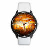 Awesome 3D Sunrise Horse Watch - Stainless Steel Back With Leather/ Stainless Steel Band 001 - designfullprint