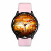 Awesome 3D Sunrise Horse Watch - Stainless Steel Back With Leather/ Stainless Steel Band 001 - designfullprint