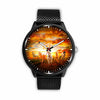 Awesome 3D Sunrise Horse Watch - Stainless Steel Back With Leather/ Stainless Steel Band 001 - designfullprint