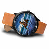 Awesome 3D Blue Sea and Horse - Stainless Steel Back With Leather/ Stainless Steel Band 002 - designfullprint