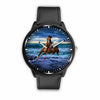 Awesome 3D Blue Sea and Horse - Stainless Steel Back With Leather/ Stainless Steel Band 002 - designfullprint