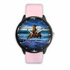 Awesome 3D Blue Sea and Horse - Stainless Steel Back With Leather/ Stainless Steel Band 002 - designfullprint