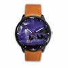 Awesome 3D Horses Galloping Along The Sea Watch - Stainless Steel Back With Leather/ Stainless Steel Band 004 - designfullprint