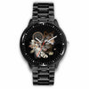 3D Wolf and Dream-catcher Watch - Stainless steel back with leather/ stainless steel band 001 - designfullprint